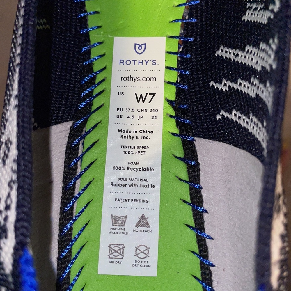 RARE Rothy’s 🏈Seahawk Colors The Point flats - Picture 5 of 7